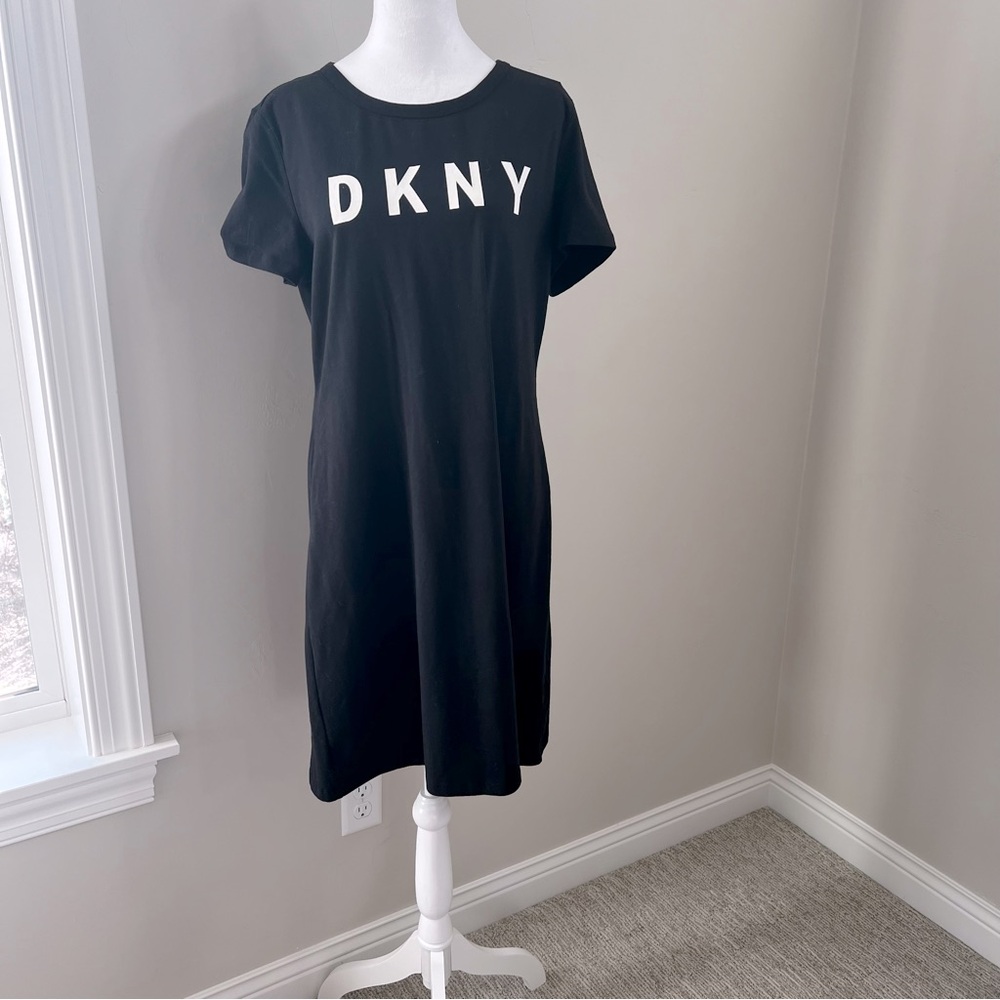DKNY NWT sportswear cotton shirt dress logo size L